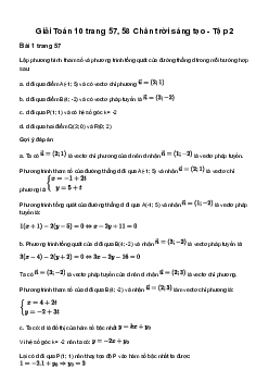 Giải Toán 10 Bài 2: Đường thẳng trong mặt phẳng tọa độ