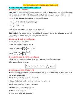 Các dạng toán về giới hạn của dãy số (giải chi tiết)