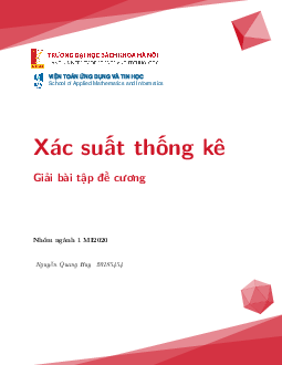 TOP 120 câu hỏi, bài tập học phần Xác suất thống kê (có đáp án)