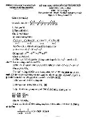 Đề thi HSG Toán 9 cấp thành phố năm 2021 – 2022 phòng GD&ĐT TP Thanh Hóa