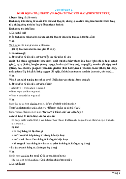 Chuyên đề 9: Danh động từ (GERUND) và động từ nguyên mẫu (INFINNITIVE VERB) Tiếng Anh lớp 9