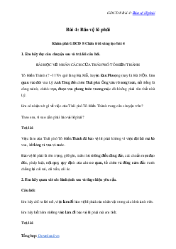 GDCD 8 Bài 4: Bảo vệ lẽ phải - Chân trời sáng tạo