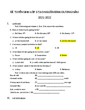 Đề tuyển sinh lớp 6 tạo nguồn Bình Dương - Đề thi vào lớp 6 môn Tiếng Anh