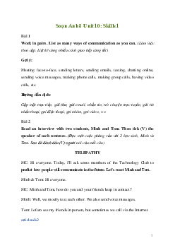 Giải Tiếng Anh 8 Unit 10: Skills 1 | Kết nối tri thức