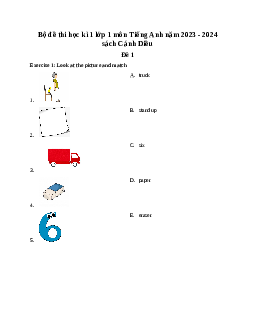 BỘ ĐỀ THI HỌC KÌ 1 lớp 1 môn Tiếng Anh | Cánh diều