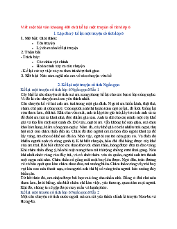 Văn mẫu lớp 6 Chân trời sáng tạo bài Viết một bài văn khoảng 400 chữ kể lại một truyện cổ tích
