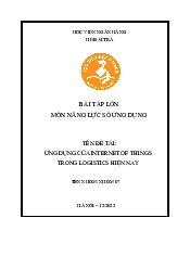 Tên Đề Tài: Ứng Dụng Của Internet Of Things Trong Logistics Hiện Nay | Năng Lực Số Ứng Dụng