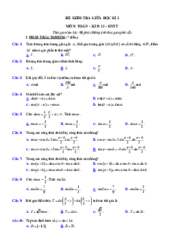Top 07 đề tham khảo kiểm tra giữa học kì 1 Toán 11 KNTTVCS