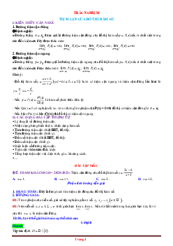 40 Câu Trắc Nghiệm Tiệm Cận Của Đồ Thị Hàm Số Theo Từng Mức Độ Có Đáp Án