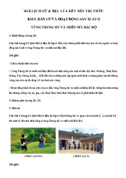 Lịch Sử và Địa Lí lớp 4 Bài 5: Dân cư và hoạt động sản xuất ở vùng Trung du và miền núi Bắc Bộ | Kết nối tri thức