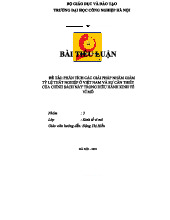 KTVM nhóm 3 - Phân Tích Giải Pháp Giảm Tỷ Lệ Thất Nghiệp Ở VN