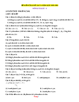 Đề thi giữa kỳ 2 môn Hóa 11 sách Kết nối tri thức năm học 2023-2024