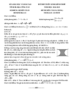 TOP 30 đề minh họa Toán (chung) vào lớp 10 năm 2024 – 2025 sở GD&ĐT Bà Rịa – Vũng Tàu