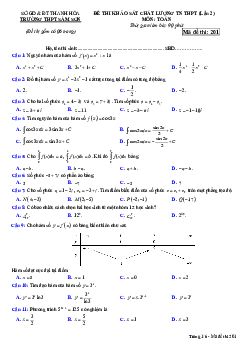Đề khảo sát môn Toán TN THPT 2021 lần 2 trường THPT Sầm Sơn – Thanh Hóa