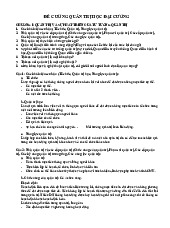 Đề cương Môn Quản trị học đại cương | Đại học Bách Khoa Hà Nội