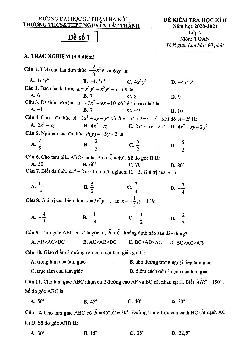 Đề thi HK2 Toán 7 năm 2020 – 2021 trường Nguyễn Tất Thành – Hà Nội