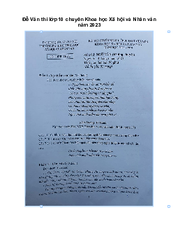 Đề thi tuyển sinh vào lớp 10 năm 2023 - 2024 trường THPT Chuyên KHXH&NV Hà Nội