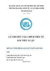Bài tiểu luận lý thuyết tài chính tiền tệ | Trường Đại học Kinh Tế - Luật