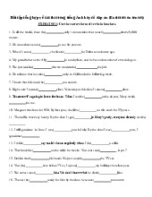 Bài tập tổng hợp về các thì trong tiếng Anh hay có đáp án (Exercises on tenses)