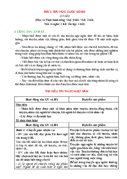 Giáo án Ngữ văn 7 Bài 2: Bài Học Cuộc Sống sách Chân trời sáng tạo