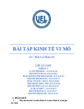 Bài tập kinh tế vi mô chương 1-2 | Trường Đại học Kinh Tế - Luật