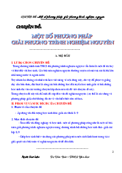 Một số phương pháp giải phương trình nghiệm nguyên – Tạ Văn Đức