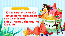 Giáo án điện tử Tiếng Việt 3 Tập 1 Bài 7 Kết nối tri thức: Mùa hè lấp lánh - Nói và nghe
