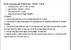 Đề thi cuối kỳ học phần Công pháp quốc tế năm 2024 - 2025 | Đại học Luật Thành phố Hồ Chí Minh