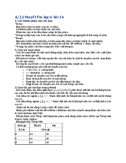 Lý thuyết và bài tập luyện tập Tin học 6 bài 14: Soạn thảo văn bản đơn giản  | Chân trời sáng tạo