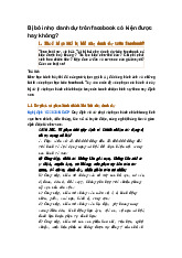 Bị bôi nhọ danh dự trên facebook có kiện được hay không?