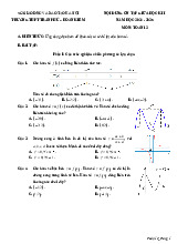 Ôn tập giữa kì 1 Toán 12 năm 2024 – 2025 trường THPT Trần Phú – Hà Nội