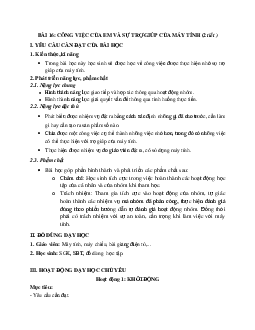 Bài 16: Công việc của em và sự trợ giúp của máy tính | Giáo án Tin học 3 | Kết nối tri thức