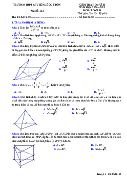 Đề thi HK2 Toán 11 năm 2020 – 2021 trường chuyên Lê Quý Đôn – Khánh Hòa