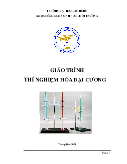 Giáo trình môn Thí nghiệm hóa đại cương | Đại học Lạc Hồng