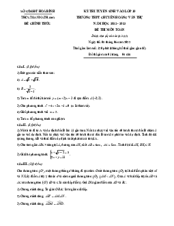 Đề thi vào 10 môn Toán (chung) 2022 – 2023 trường chuyên Hoàng Văn Thụ – Hoà Bình