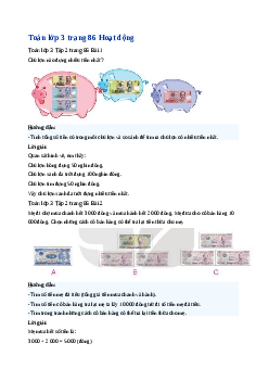 Giải SGK môn Toán 3 - Bài 68: Tiền Việt Nam | Kết nối tri thức