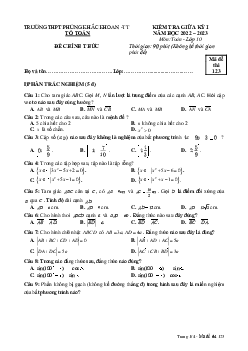Đề giữa kỳ 1 Toán 10 năm 2022 – 2023 trường THPT Phùng Khắc Khoan – Hà Nội