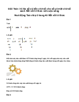 Giải Toán 3 Bài 57: Chia số có bốn chữ số cho số có một chữ số | Kết nối tri thức