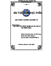 BÀI THẢO LUẬN HỌC PHẦN 22105PCOM - TÌM HIỂU VỀ CÔNG NGHỆ AR