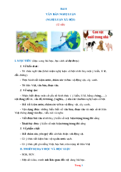 Giáo án môn Văn 6 Bài 8: Văn bản nghị luận (nghị luận xã hội) sách Cánh diều