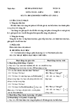 Giáo án Toán lớp 4 Tuần 31 | Chân trời sáng tạo