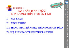 Bài 1: Ma trận | Bài giảng môn Đại số các nhóm ngành chuẩn | Đại học Bách khoa hà nội; tuyên