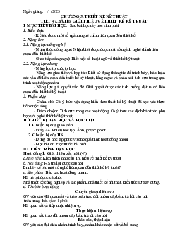 Giáo án Công nghệ 8 Tiết 47 Bài 18: Gới thiệu về thiết kế mỹ thuật | Kết nối tri thức