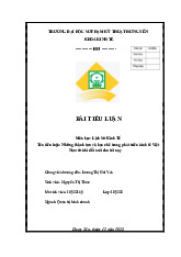Tiểu luận Thành tựu & Hạn chế Kinh Tế Việt Nam từ Đổi Mới | Môn Lịch sử kinh tế - Đại Học Sư phạm Kỹ thuật Hưng Yên