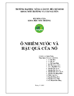 Tiểu luận "Ô nhiễm nước và hậu quả của nó"