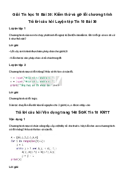 Tin học 10 Bài 30: Kiểm thử và gỡ lỗi chương trình - Kết Nối Tri Thức