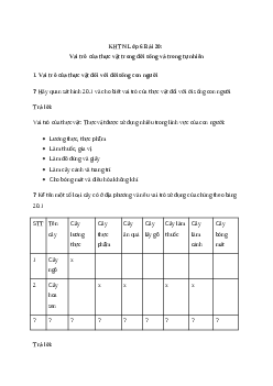 Giải KHTN Lớp 6 Bài 20: Vai trò của thực vật trong đời sống và trong tự nhiên | Cánh diều