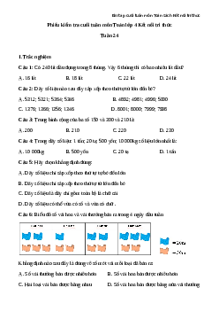 Bài tập cuối tuần Toán lớp 4 Kết nối tri thức - Tuần 24 (Nâng cao)