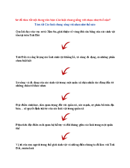 Văn mẫu lớp 6 Kết nối tri thức bài Sơ đồ tóm tắt nội dung văn bản Các loài chung sống với nhau như thế nào?