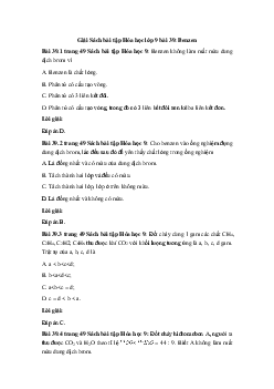 Giải Sách bài tập Hóa học 9 bài 39: Benzen